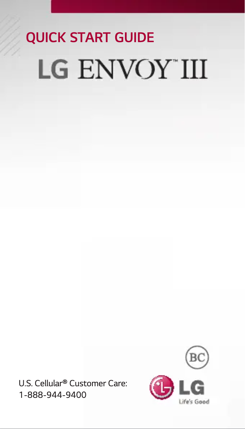 Page 1 of the manual Quick Start Guide LG Envoy III