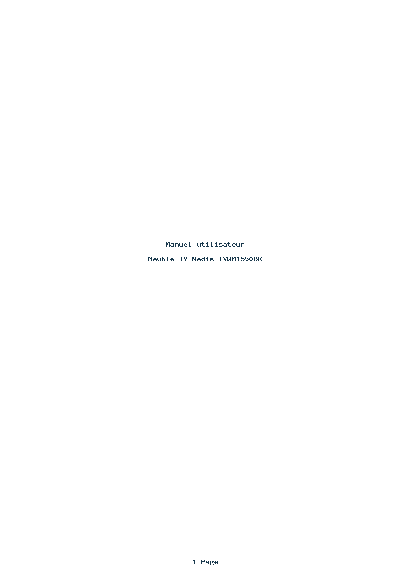Page 1 de la notice Manuel utilisateur Nedis TVWM1550BK