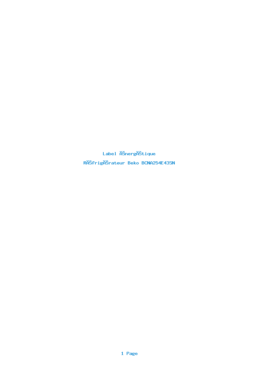 Image de la première page du manuel de l'appareil BCNA254E43SN