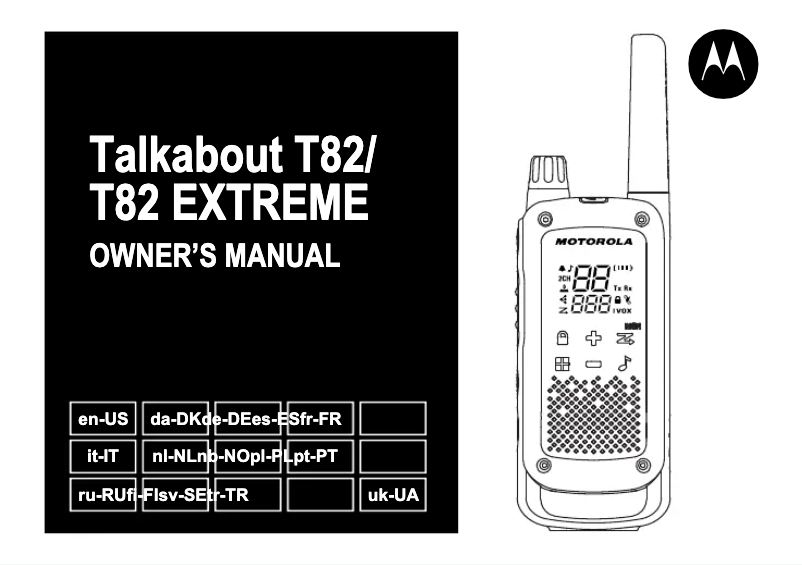 Page 1 de la notice Manuel utilisateur Motorola Talkabout T82 Extreme