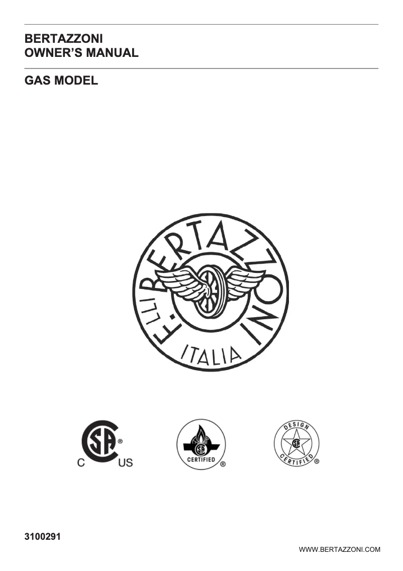 Page 1 de la notice Manuel utilisateur Bertazzoni PROF304GASXT