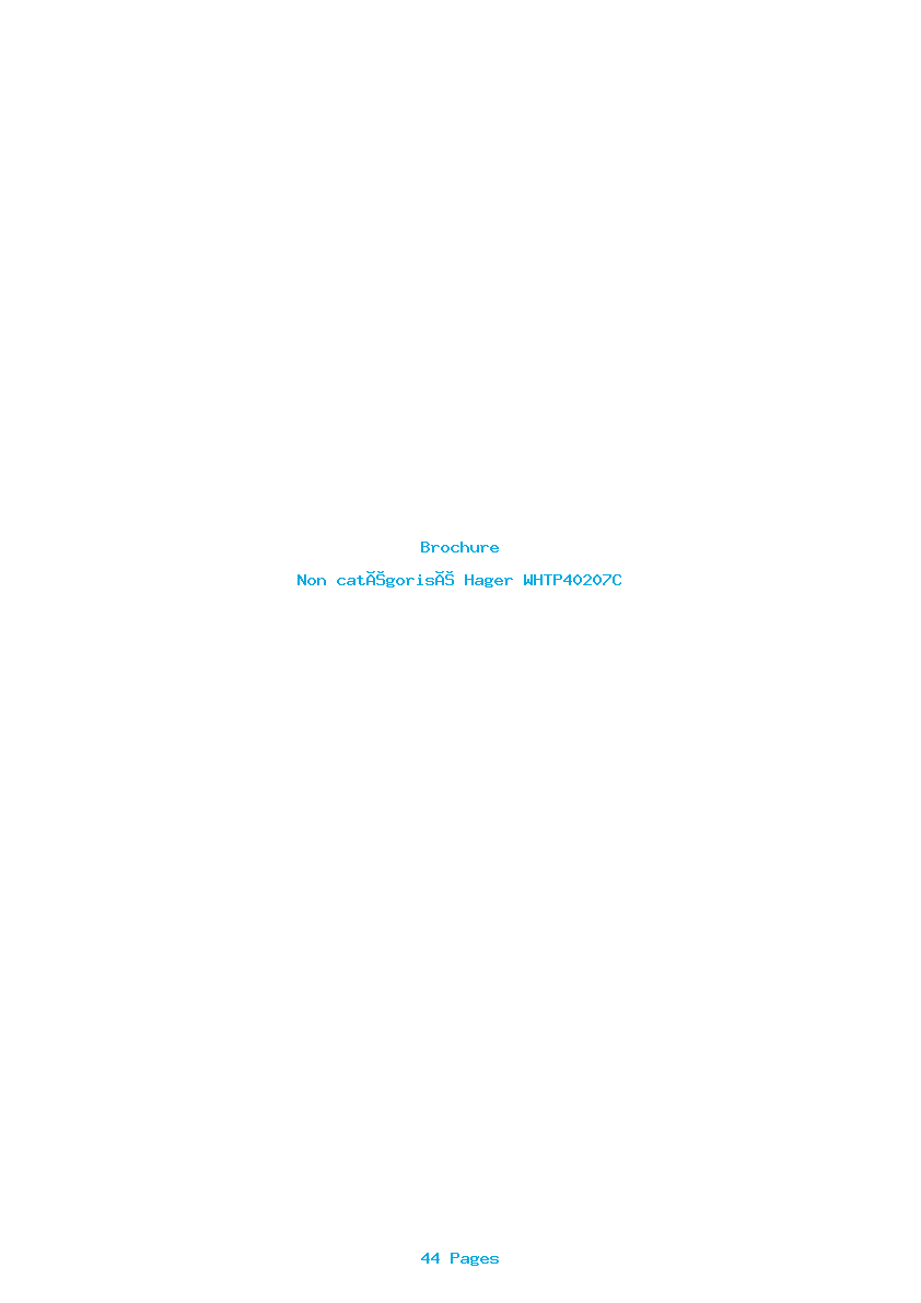 Page 1 de la notice Brochure Hager WHTP40207C