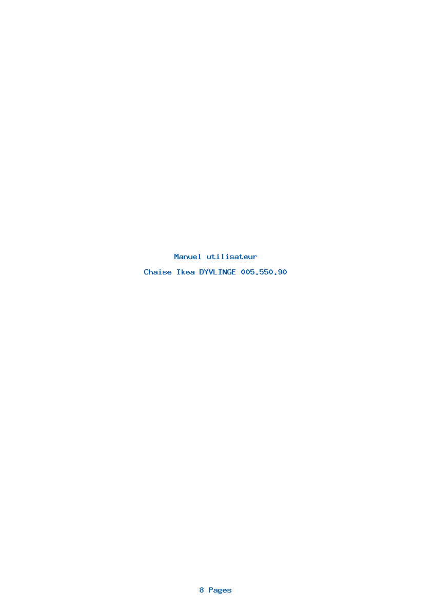 Page 1 de la notice Manuel utilisateur Ikea DYVLINGE 005.550.90
