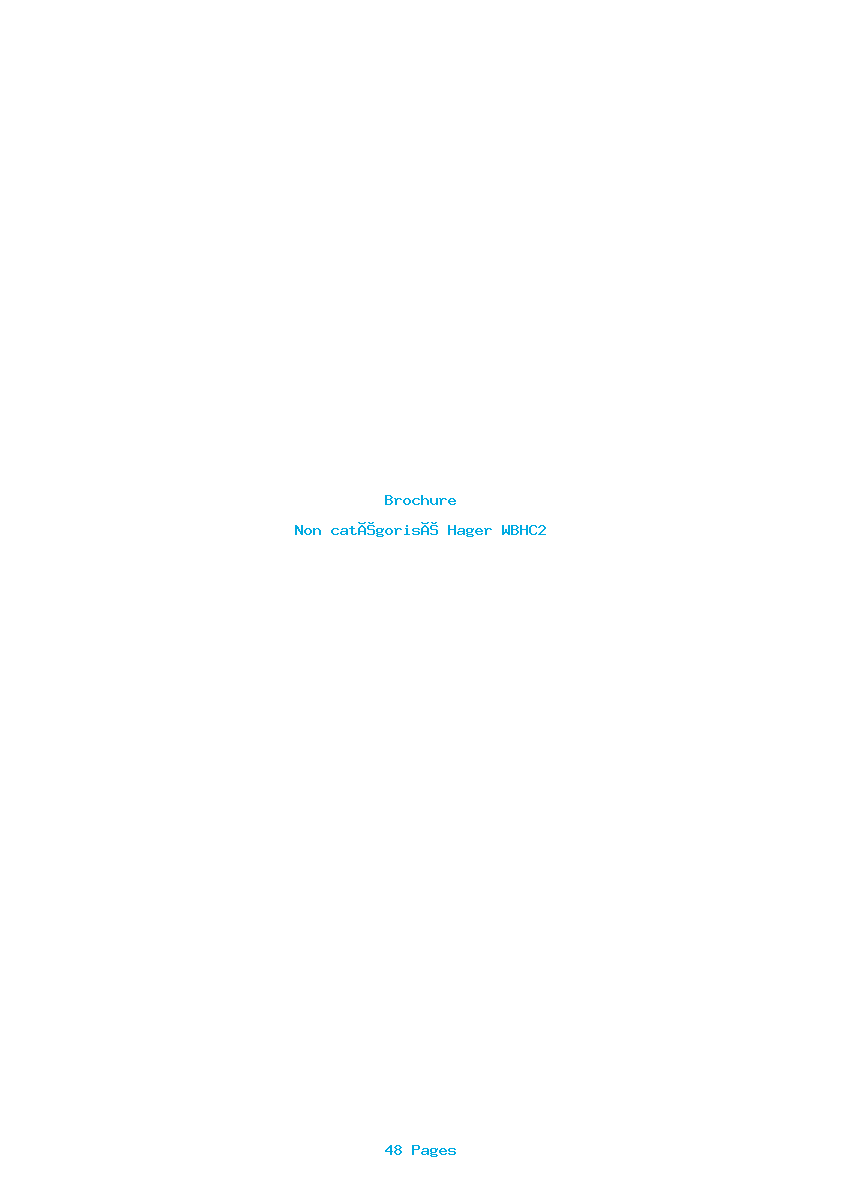Page 1 de la notice Brochure Hager WBHC2