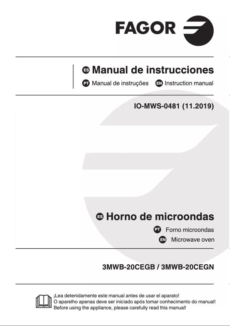 Page 1 of the manual User Manual Fagor 3MWB-20CEGN