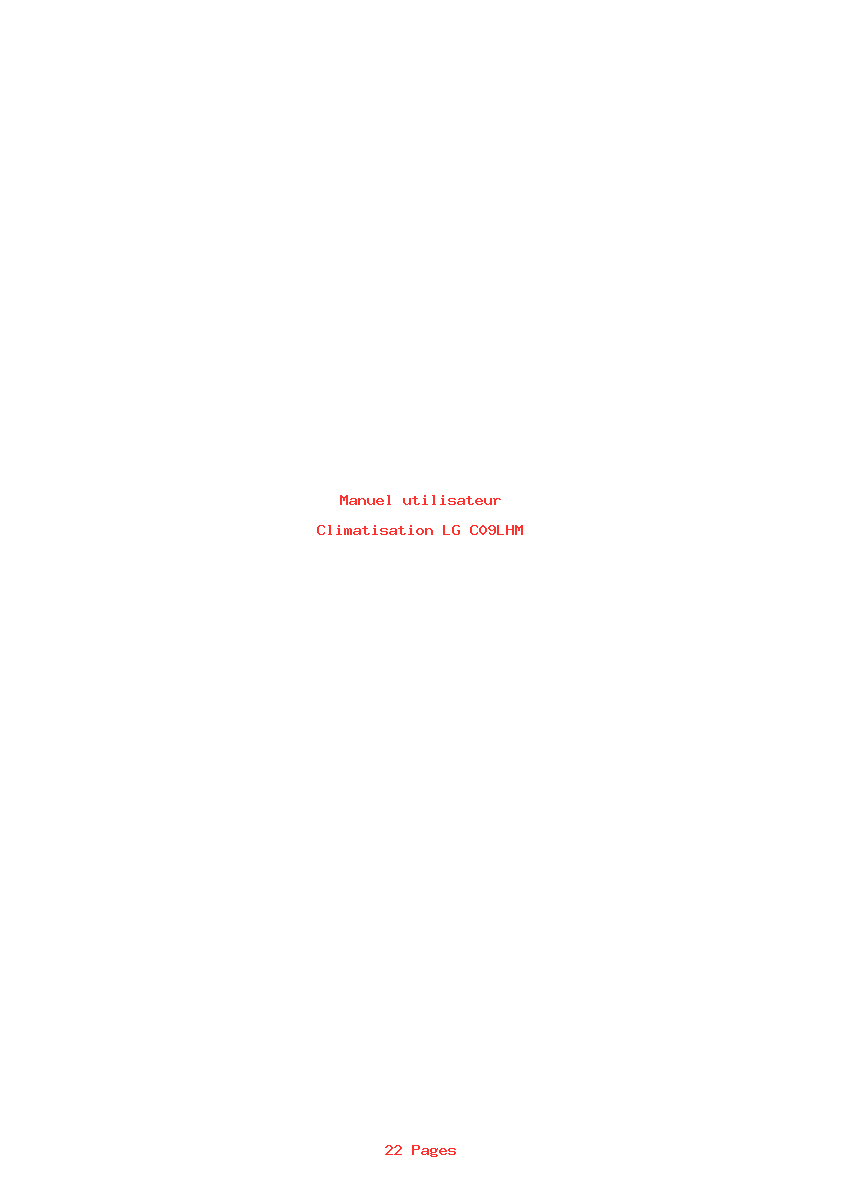 Page 1 de la notice Manuel utilisateur LG C09LHM