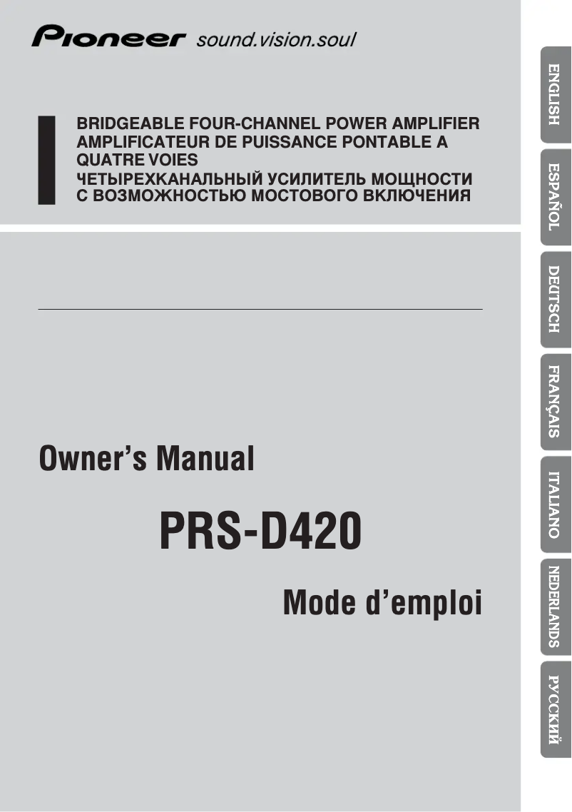 Página 1 del manual Manual de usuario Pioneer PRS-D420