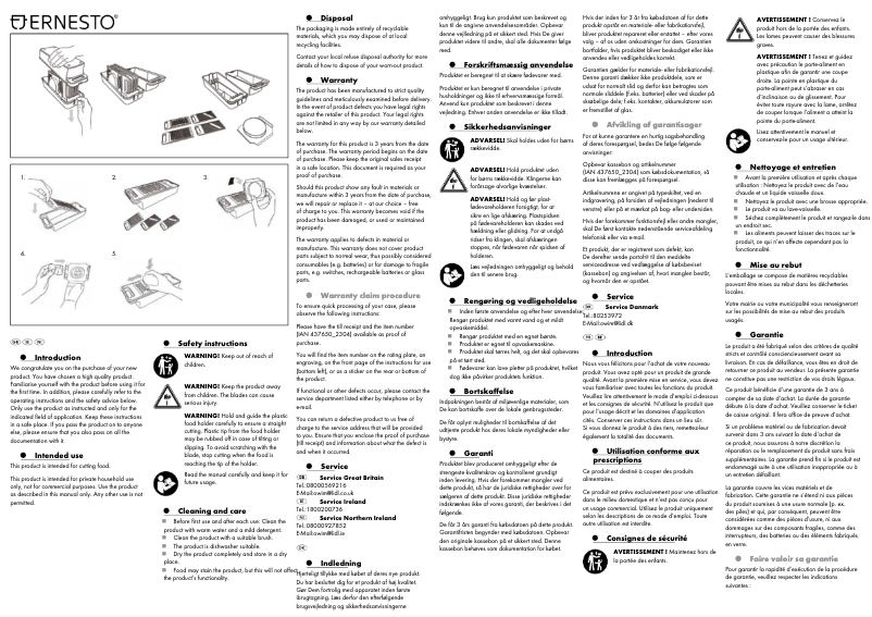 Page 1 de la notice Manuel utilisateur Ernesto IAN 437650