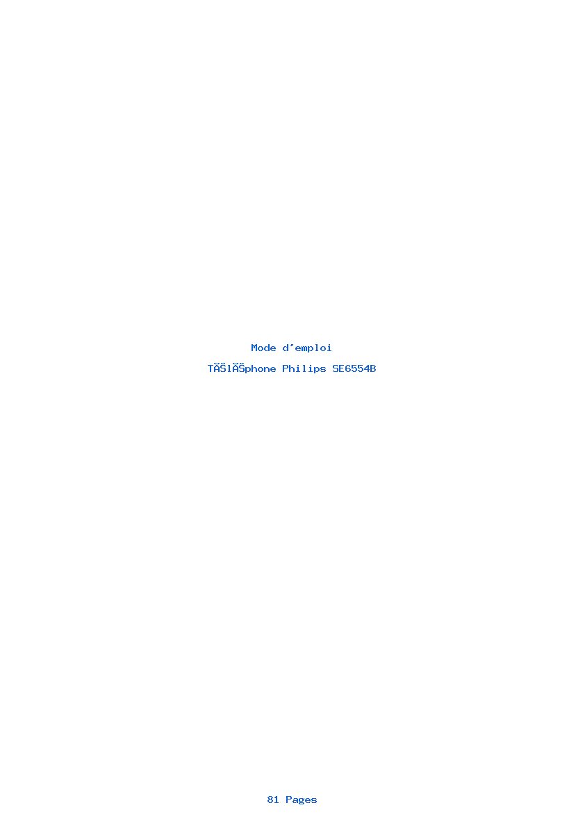 Image de la première page du manuel de l'appareil SE6554B