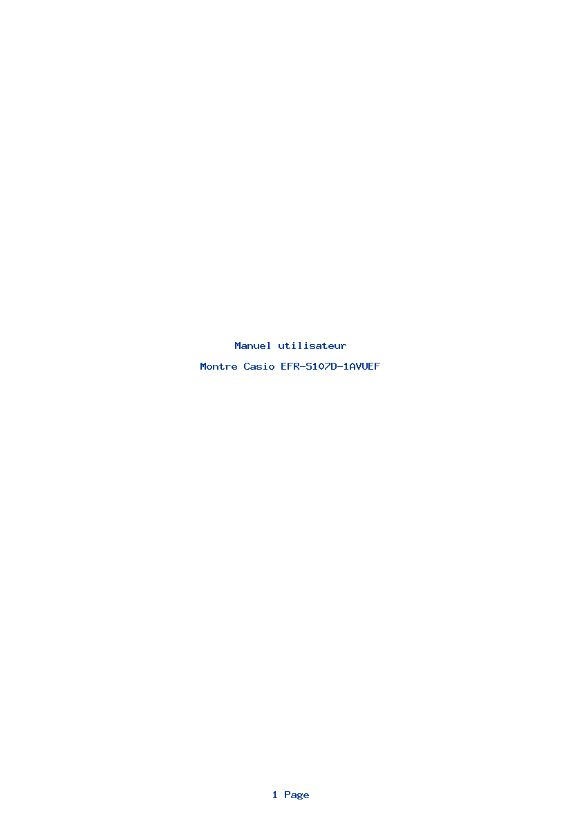 Page 1 de la notice Manuel utilisateur Casio EFR-S107D-1AVUEF