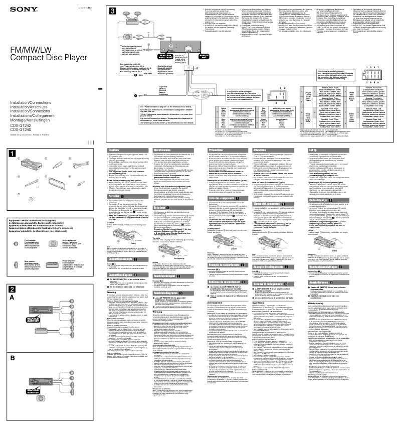 Página 1 del manual Guía de instalación Sony CDX-GT242