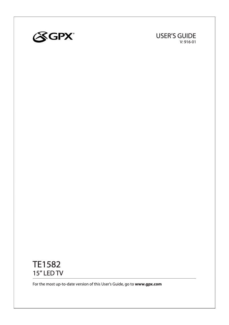 Page 1 de la notice Manuel utilisateur GPX TE1582B