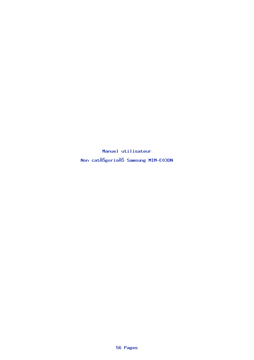 Page 1 de la notice Manuel utilisateur Samsung MIM-E03DN