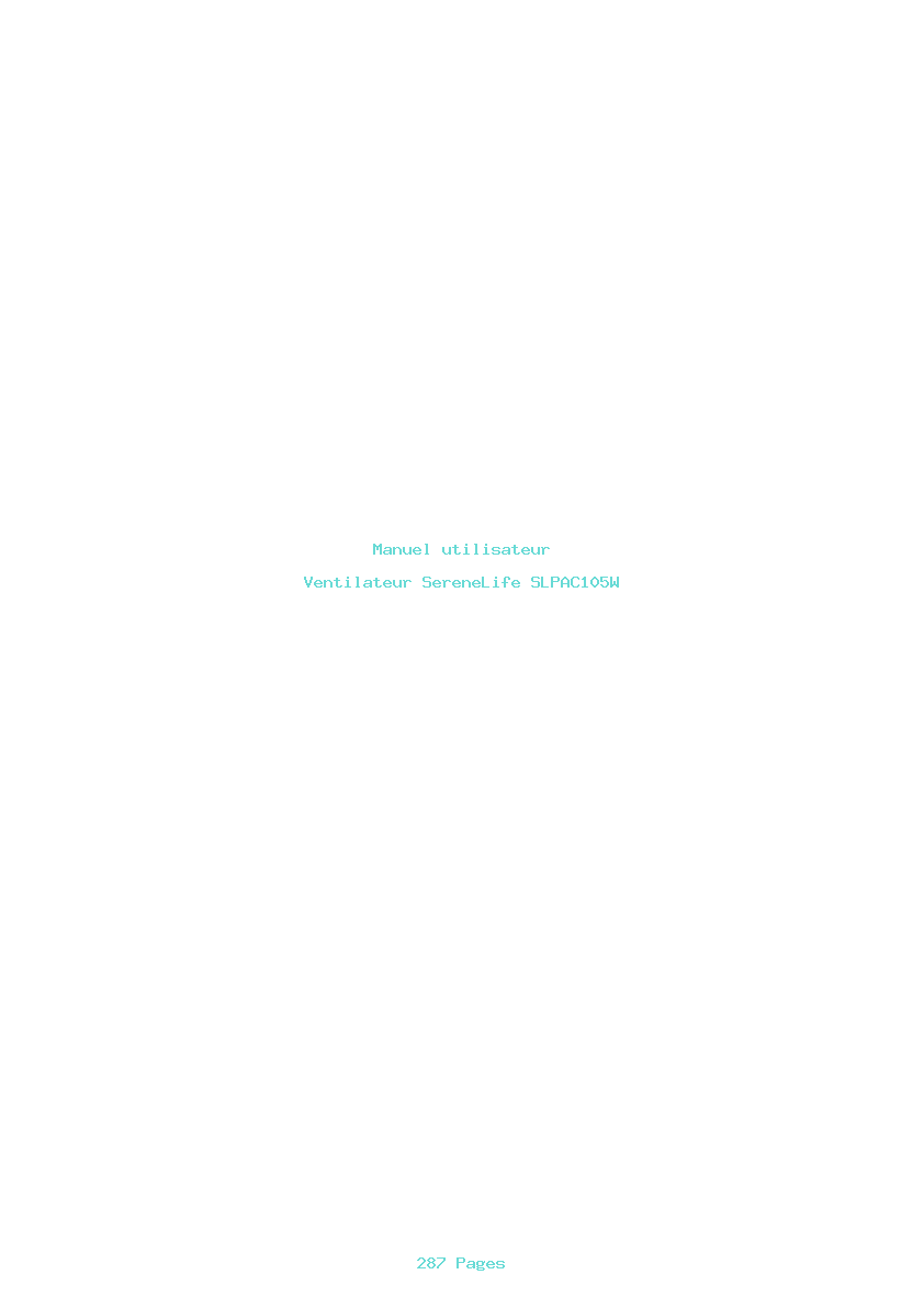 Page 1 de la notice Manuel utilisateur SereneLife SLPAC105W