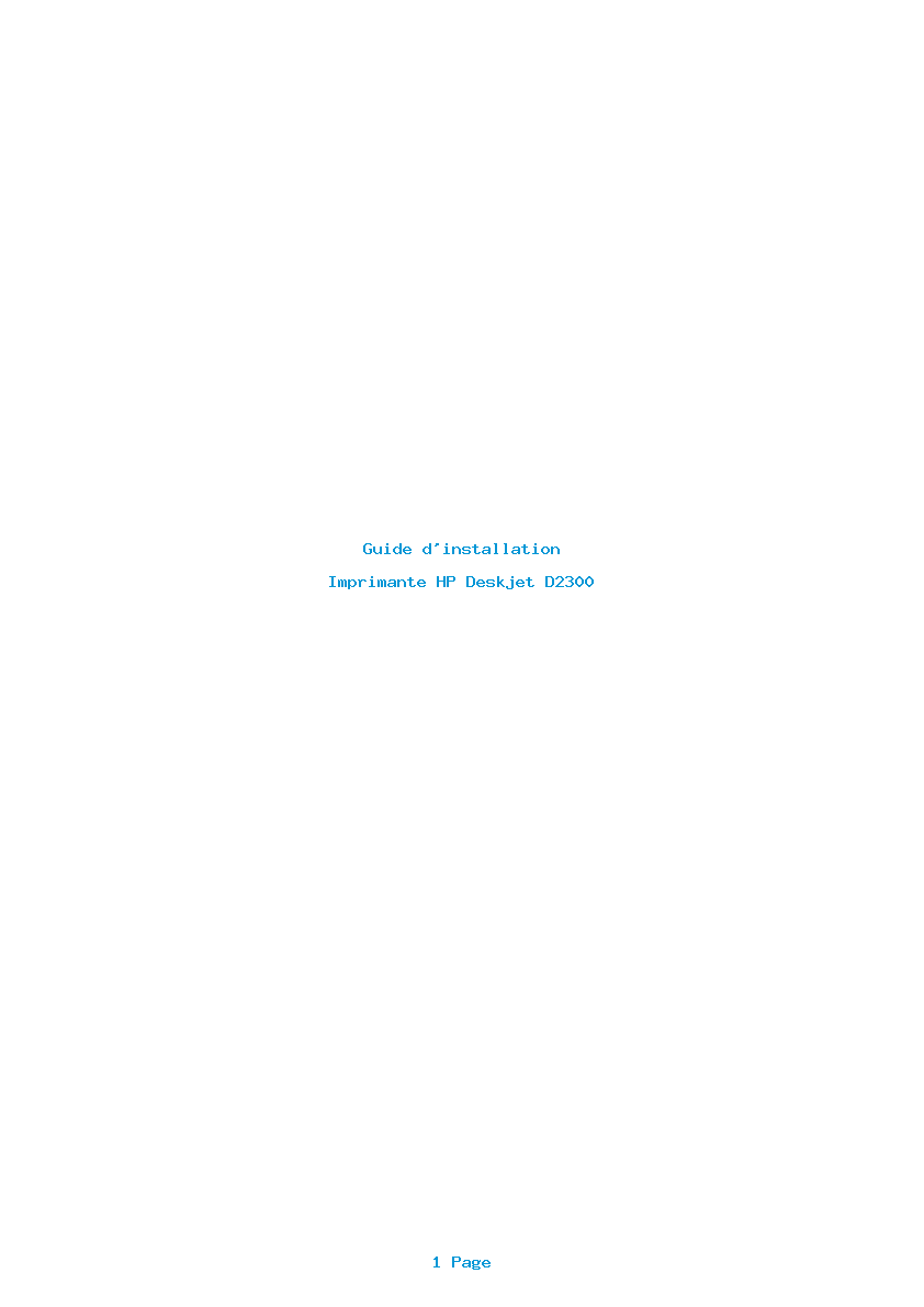 Page 1 de la notice Guide d'installation HP Deskjet D2300