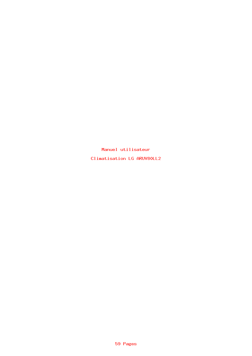 Page 1 de la notice Manuel utilisateur LG ARUV80LL2