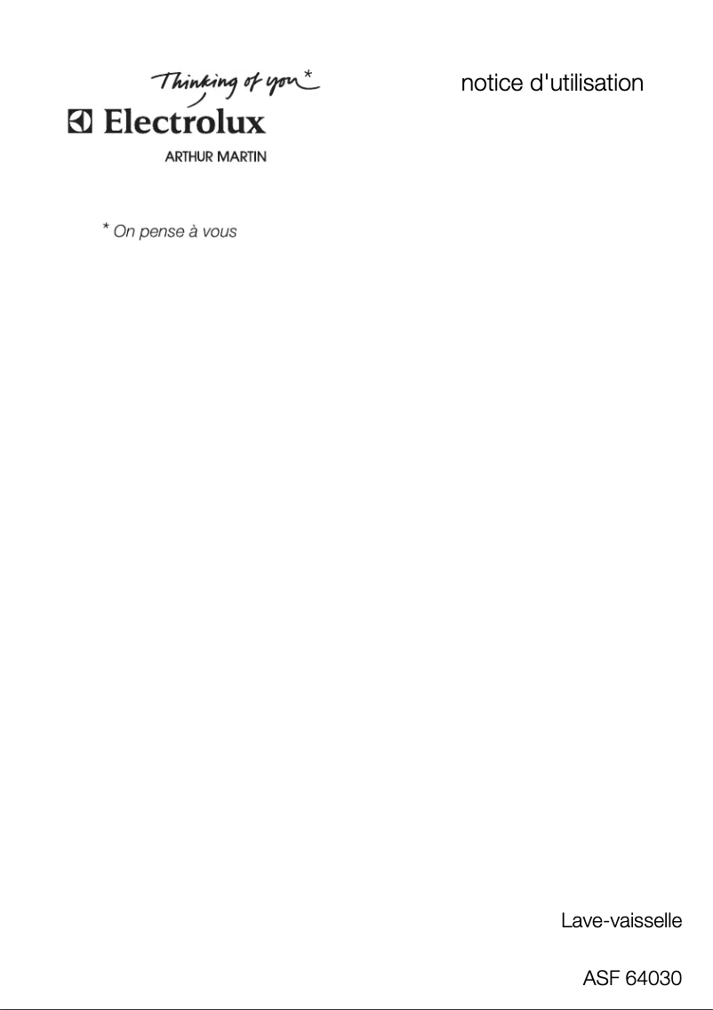 Página 1 del manual Manual de usuario Arthur Martin-Electrolux ASF 64030