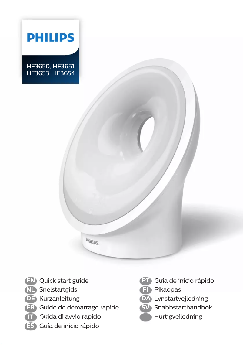 Page 1 de la notice Guide de démarrage rapide Philips Somneo Sleep & Wake-up Light