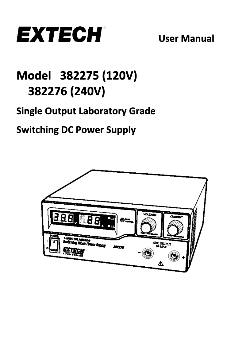 Page 1 de la notice Manuel utilisateur Extech 382276