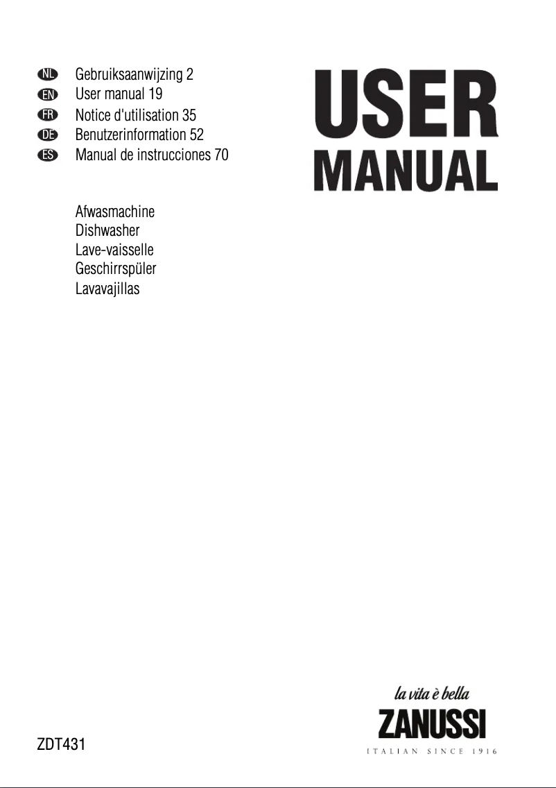 Página 1 del manual Manual de usuario Indesit ZDT 431