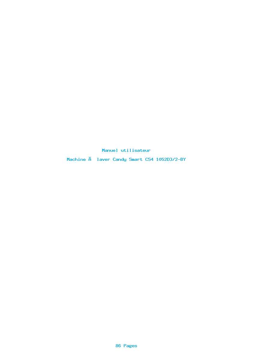 Page 1 de la notice Manuel utilisateur Candy Smart CS4 1052D3/2-BY