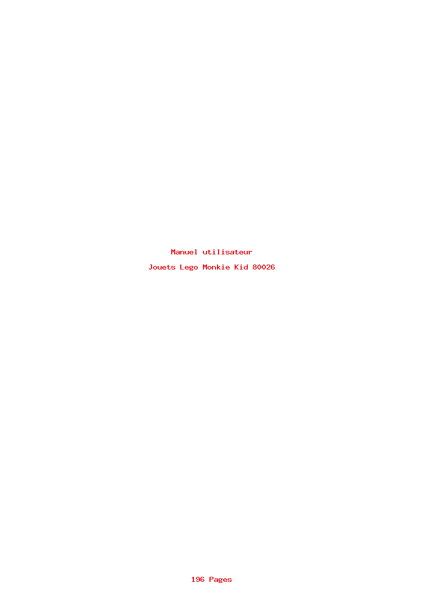 Page 1 de la notice Manuel utilisateur Lego Monkie Kid 80026