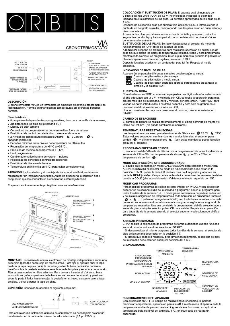 Page 1 de la notice Manuel utilisateur Orbis Via