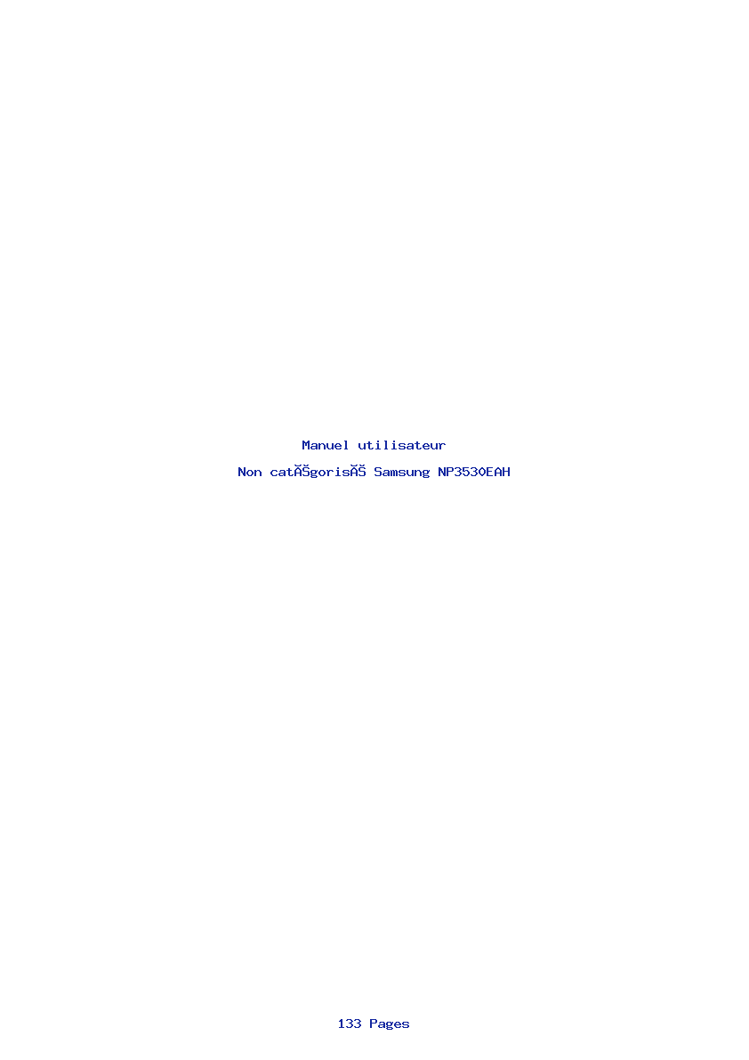 Page 1 de la notice Manuel utilisateur Samsung NP3530EAH
