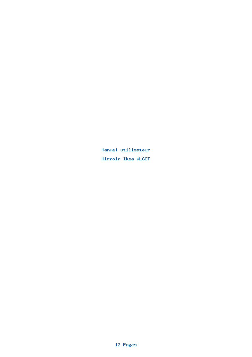 Page 1 de la notice Manuel utilisateur Ikea ALGOT