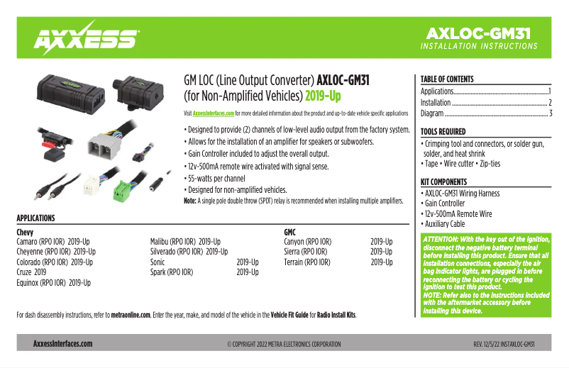 Page 1 de la notice Manuel utilisateur AXESS AXLOC-GM31