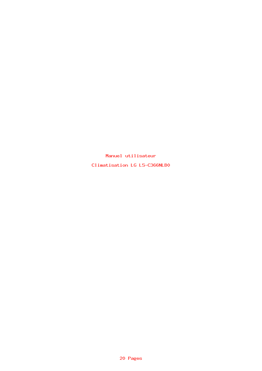 Page 1 de la notice Manuel utilisateur LG LS-C366NLB0