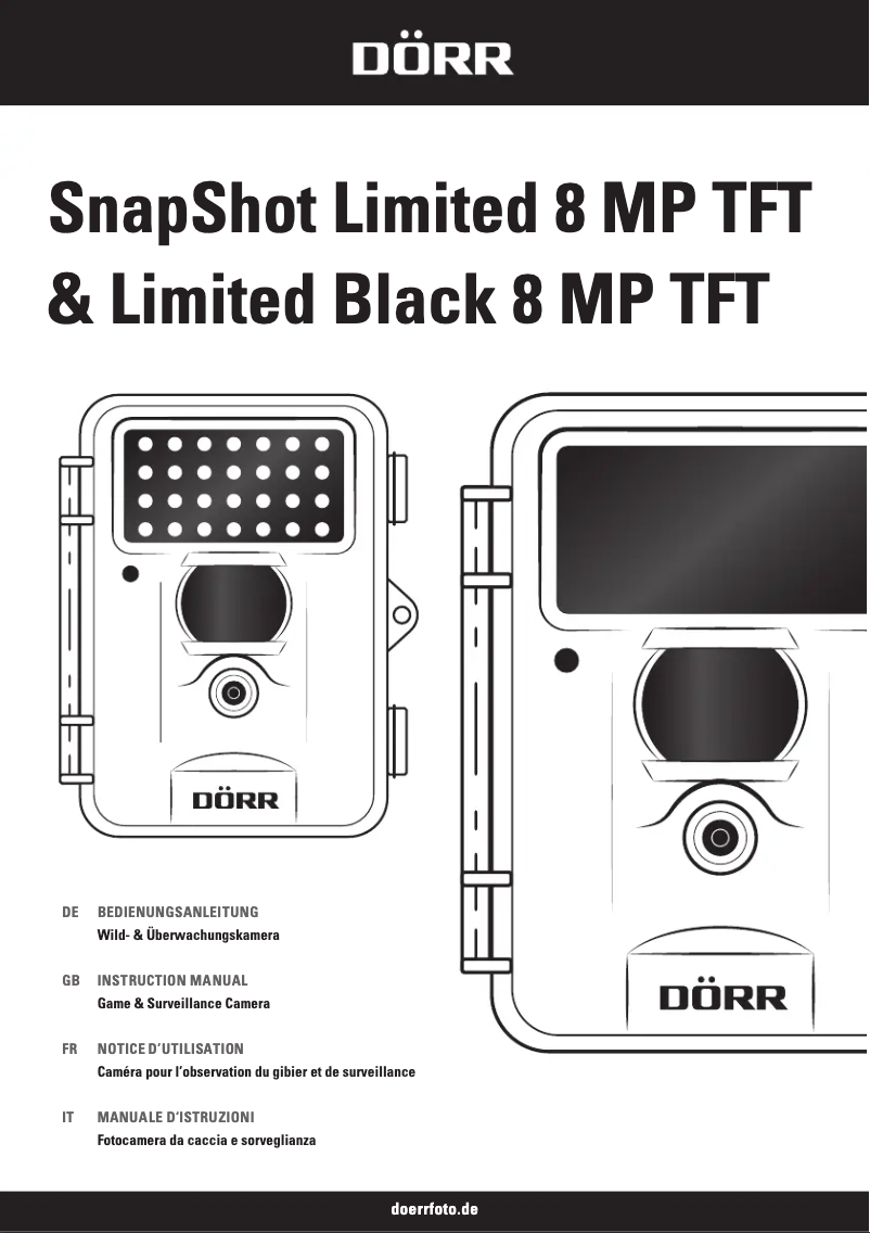 Page 1 de la notice Manuel utilisateur Dörr SnapShot Black 8MP TFT