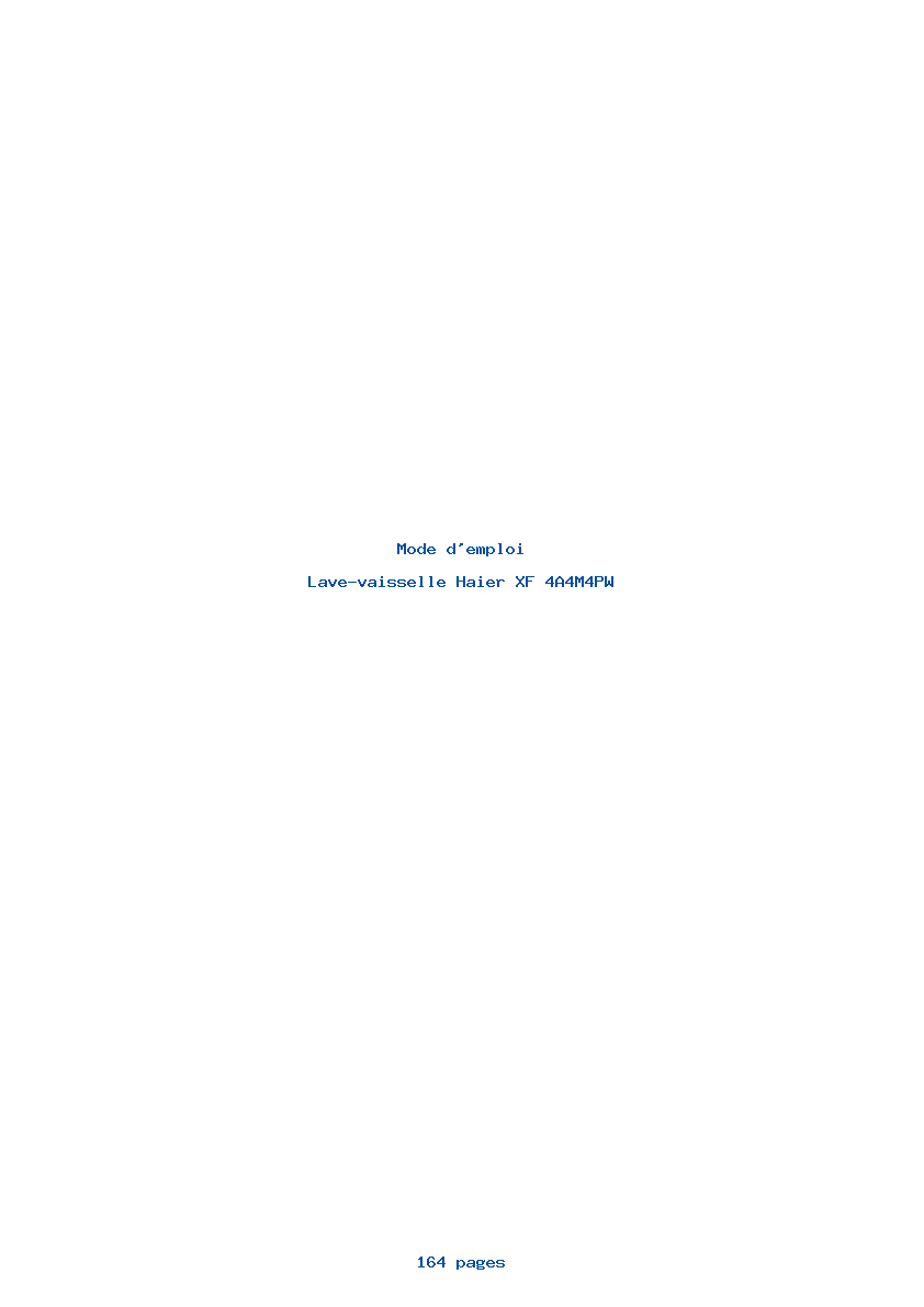 Page 1 de la notice Mode d'emploi Haier XF 4A4M4PW