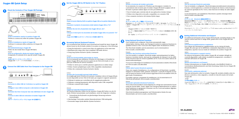 Page 1 de la notice Manuel utilisateur M-Audio Oxygen 88