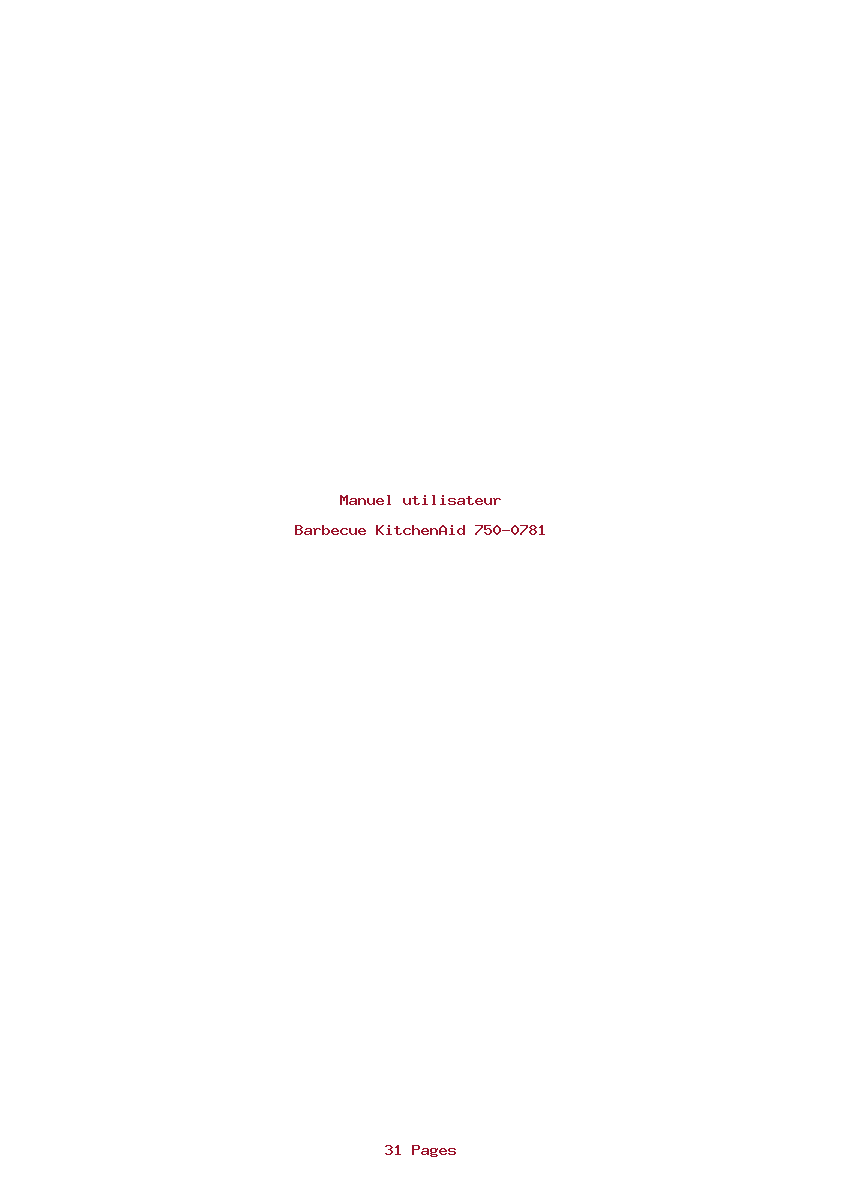 Page 1 de la notice Manuel utilisateur KitchenAid 750-0781