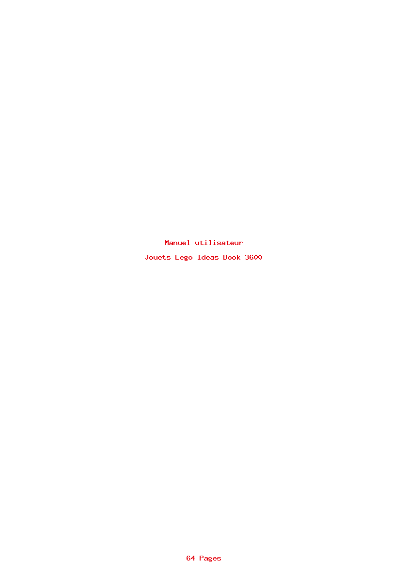 Page 1 de la notice Manuel utilisateur Lego Ideas Book 3600