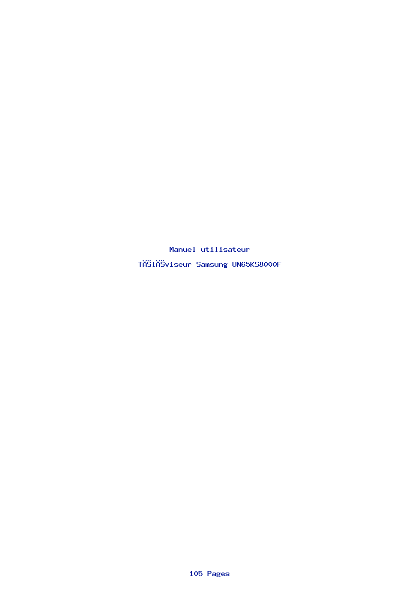 Page 1 de la notice Manuel utilisateur Samsung UN65KS8000F