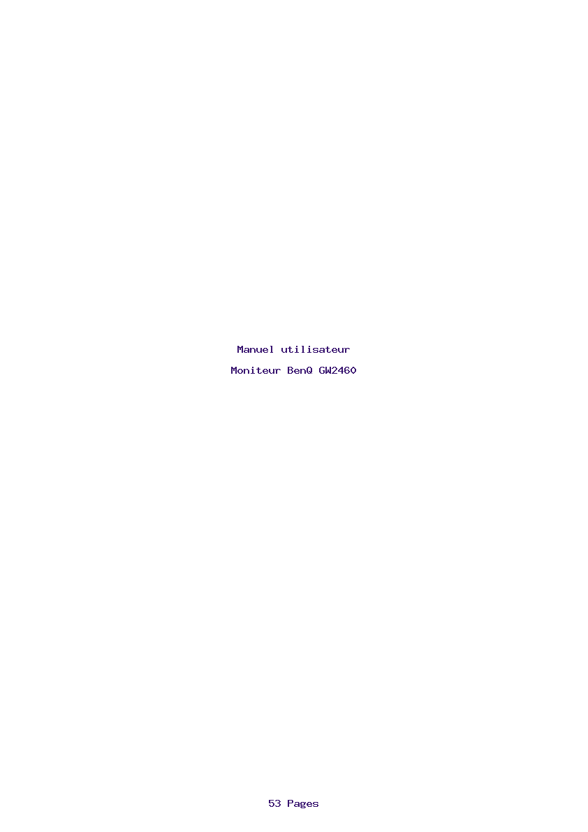 Page 1 de la notice Manuel utilisateur BenQ GW2460