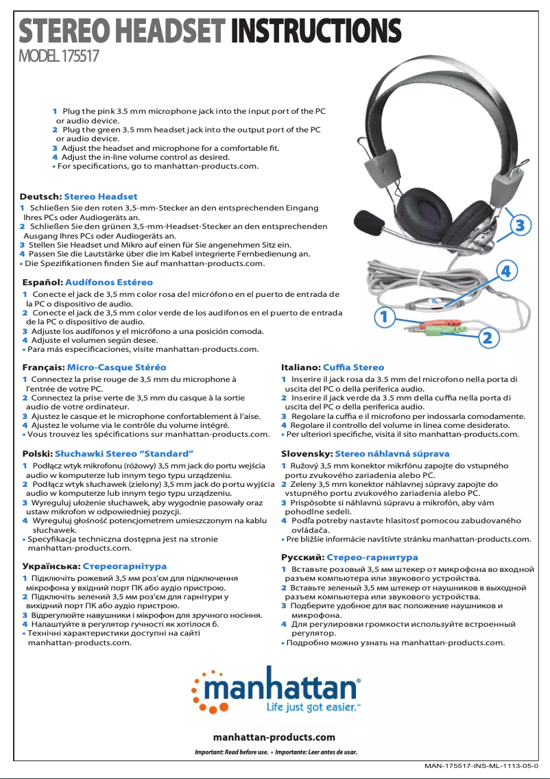 Page 1 de la notice Manuel utilisateur Manhattan 175517