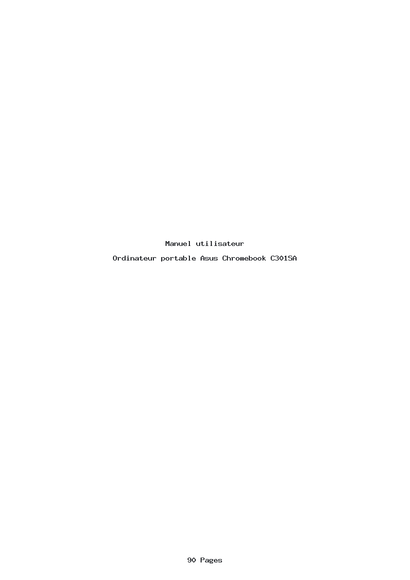 Page 1 de la notice Manuel utilisateur Asus Chromebook C301SA