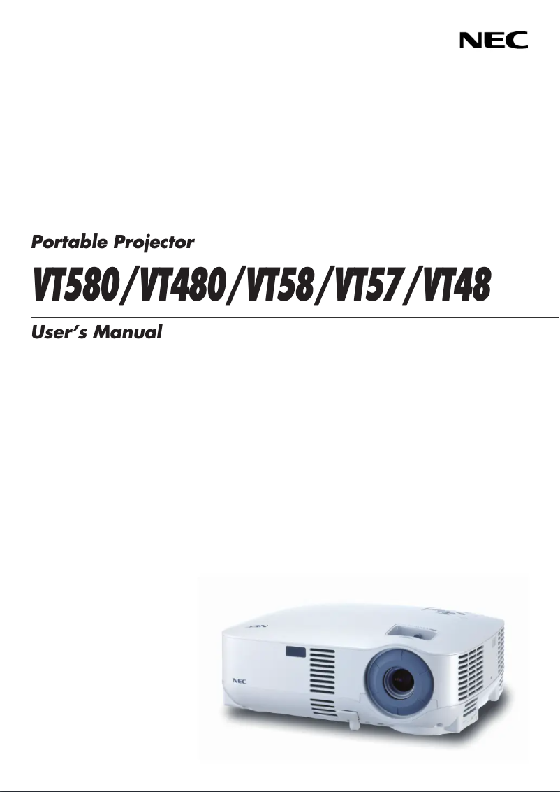 Page 1 de la notice Manuel utilisateur NEC VT580