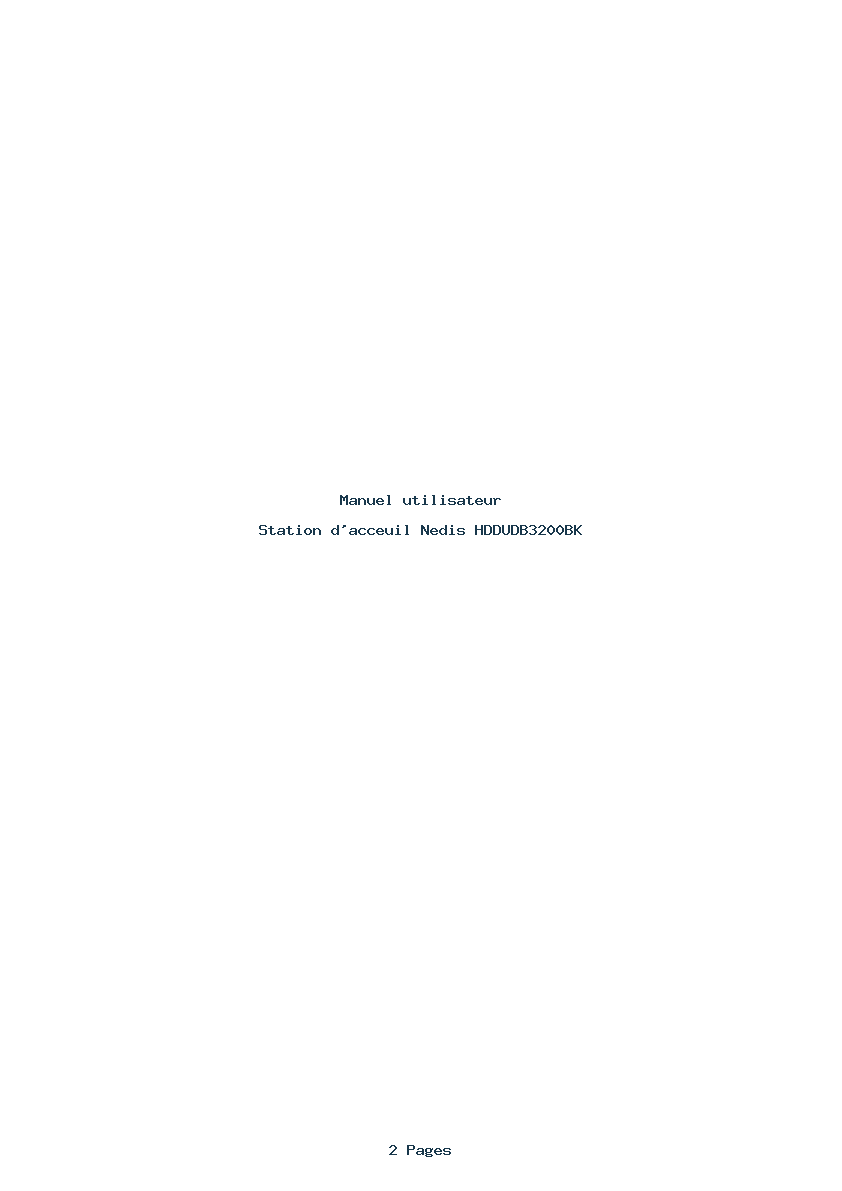 Page 1 de la notice Manuel utilisateur Nedis HDDUDB3200BK