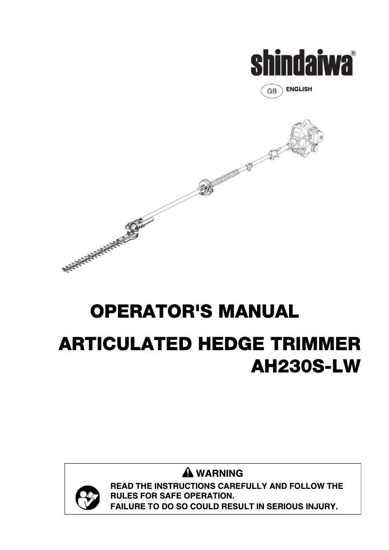 Page 1 de la notice Manuel utilisateur Shindaiwa AH230S-LW