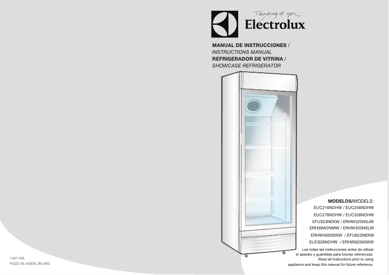 Page 1 de la notice Manuel utilisateur Electrolux ERHW625NSKW