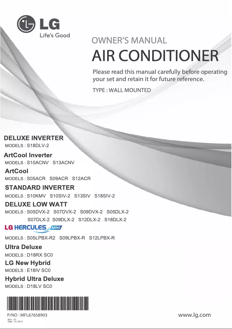 Page 1 of the manual User Manual LG D18RX