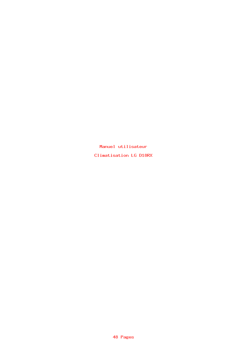 Page 1 de la notice Manuel utilisateur LG D18RX
