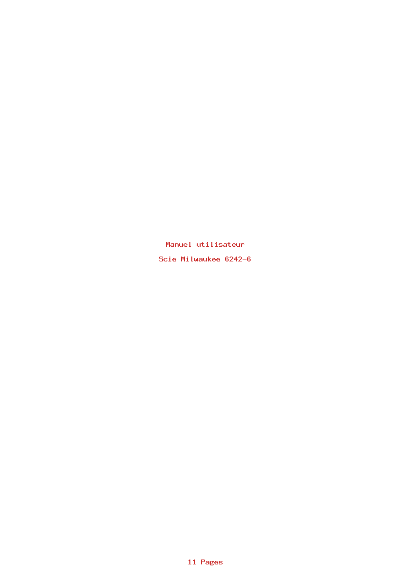 Page 1 de la notice Manuel utilisateur Milwaukee 6242-6