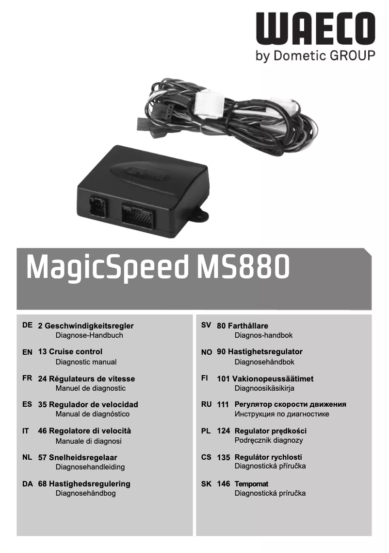 Page 1 de la notice Manuel utilisateur Waeco MagicSpeed MS 880