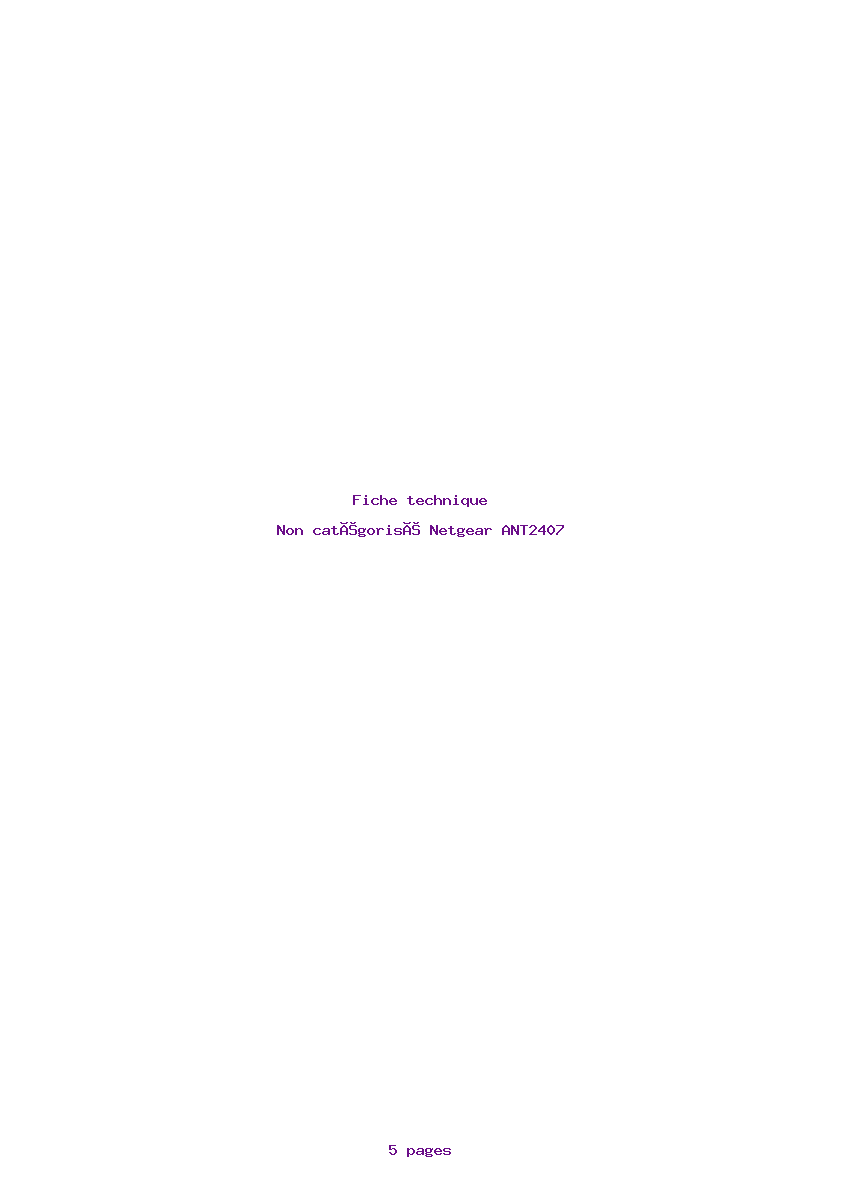 Page 1 de la notice Fiche technique Netgear ANT2407