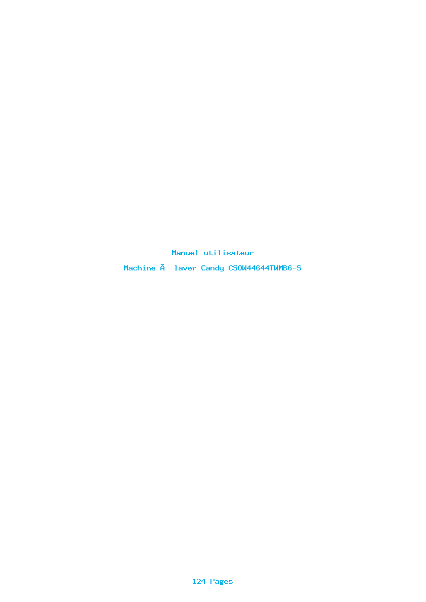 Page 1 de la notice Manuel utilisateur Candy CSOW44644TWMB6-S